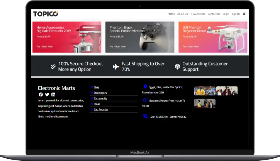 Topico – نظام تجارة إلكترونية عصري