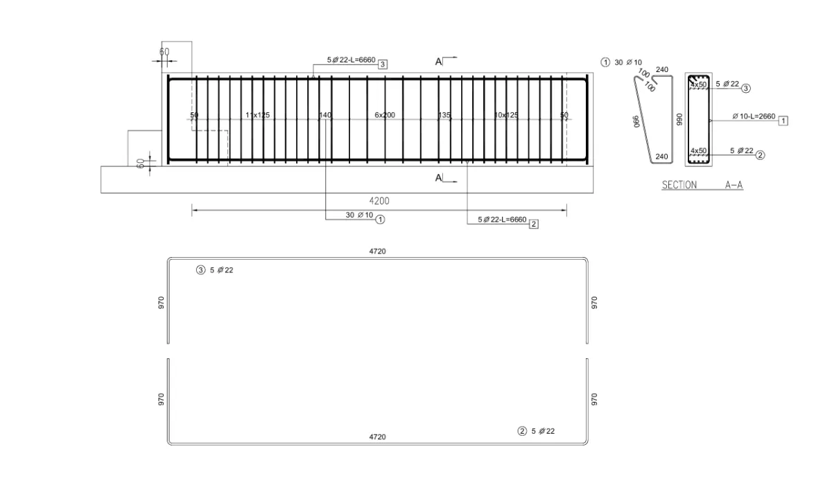 تصميم لوحات شوب دروينج  تسليح حديد للعناصر الانشائيه باستخدام برنامج الASD 
