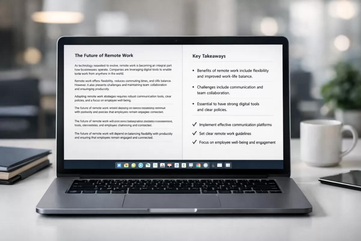 تلخيص احترافي وسريع للنصوص والمقالات بدقة عالية