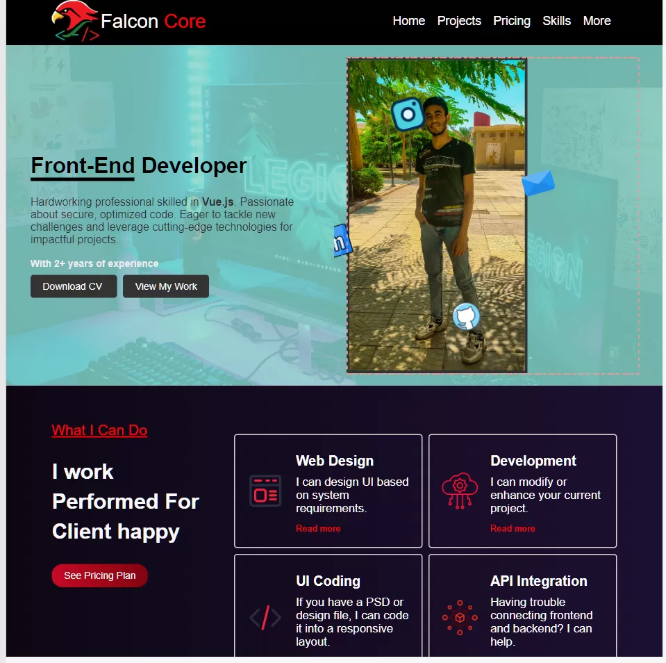 أُصمم لك واجهة موقع حديثة باستخدام Vue.js و Tailwind CSS