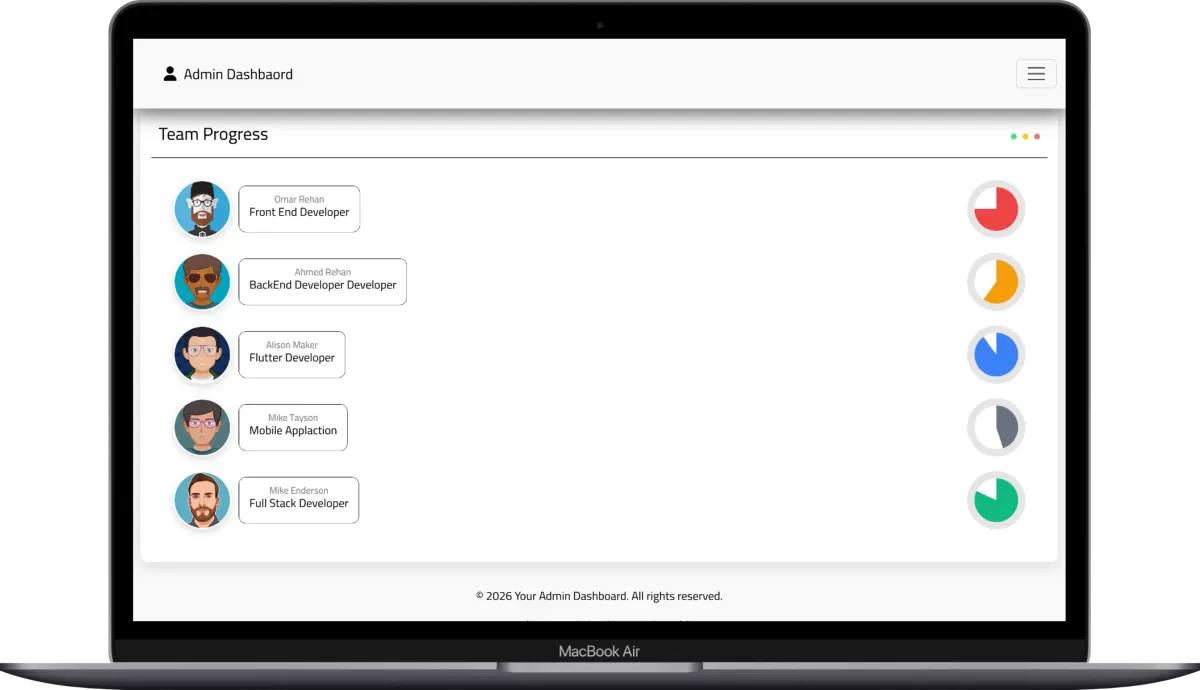 موقع Frontend كامل ومتجاوب