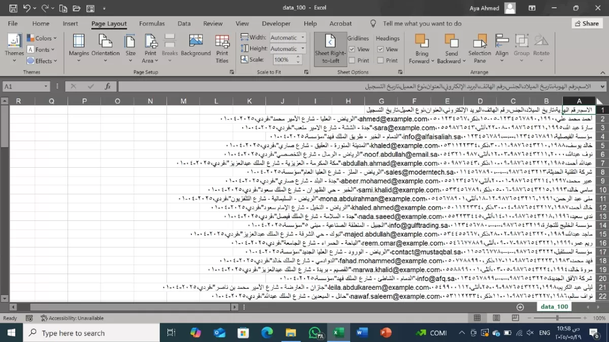 إدخال البيانات 