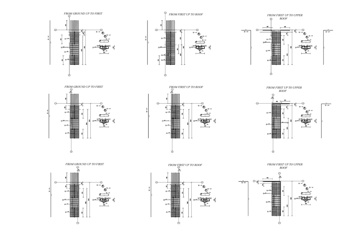 تصميم لوحات شوب دروينج  تسليح حديد للعناصر الانشائيه باستخدام برنامج الASD 