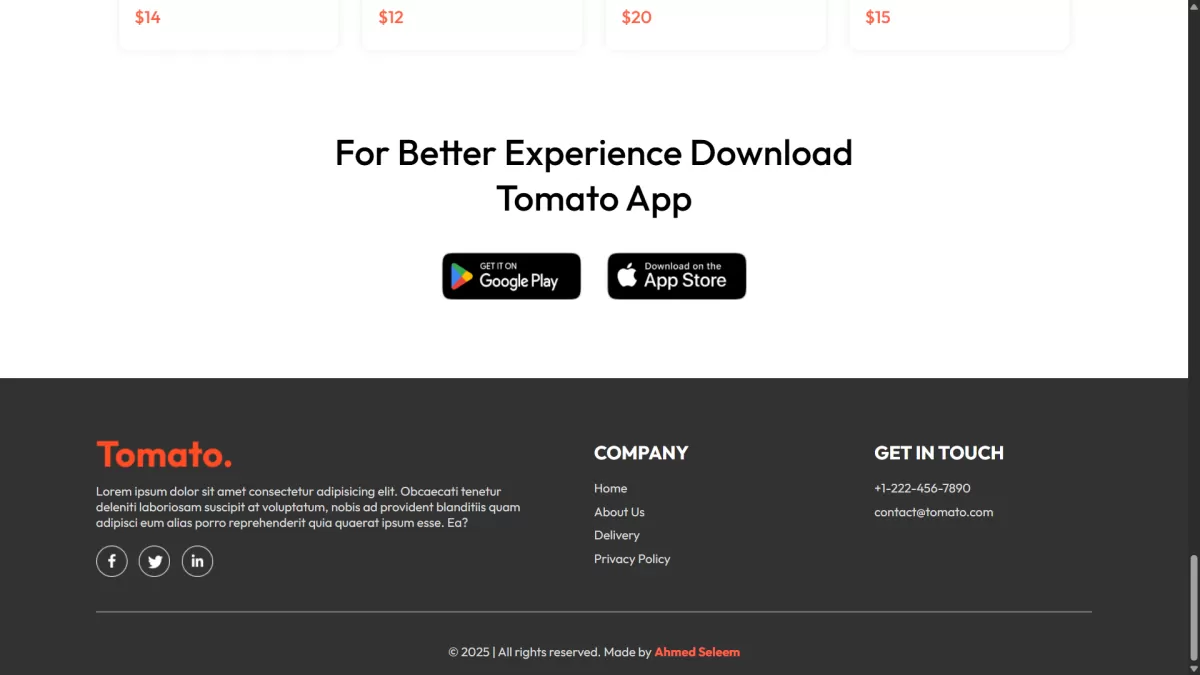 Tomato – Food Ordering Web App