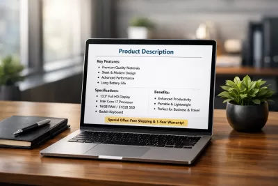 كتابة وصف للمنتجات