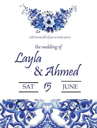 أقدم لك تصميم دعوة زفاف احترافية تعكس ذوقك الخاص وتضيف لمسة مميزة ليومك المهم