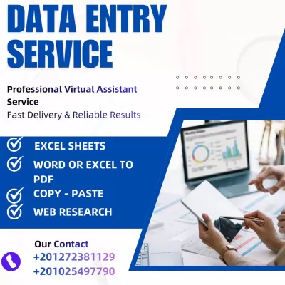 أنا سوف أقوم بإدخال البيانات على Excel و Word بدقة وسرعة وإحترافية عالية 