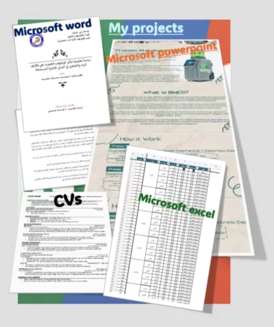 خدمات CVs و الكتابة على Microsoft Word  وعمل شيت Microsoft Excel وعروض Microsoft PowerPoint