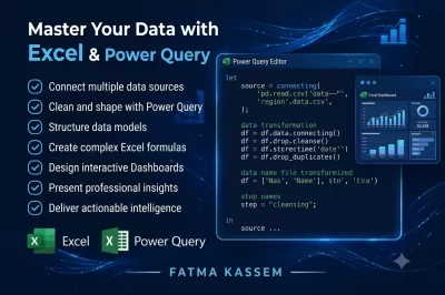 تحليل بيانات واحترافية وإنشاء لوحات تحكم تفاعلية (Excel & Power Query)