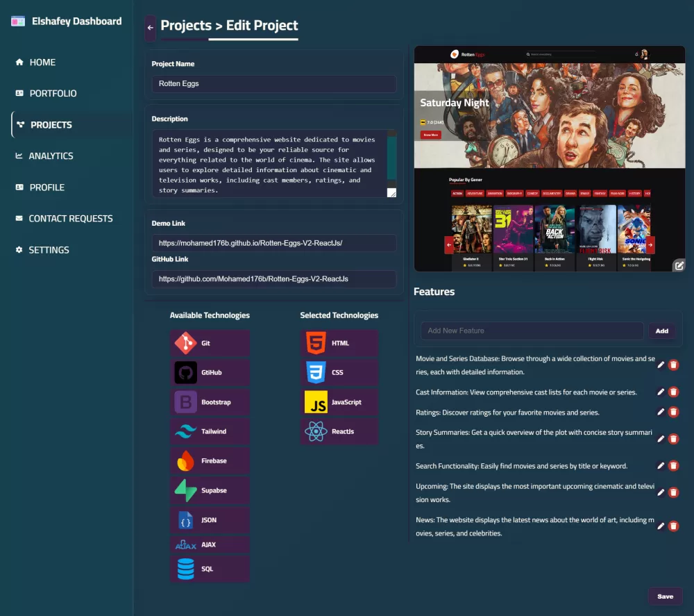 Elshafey Portfolio and dashboard