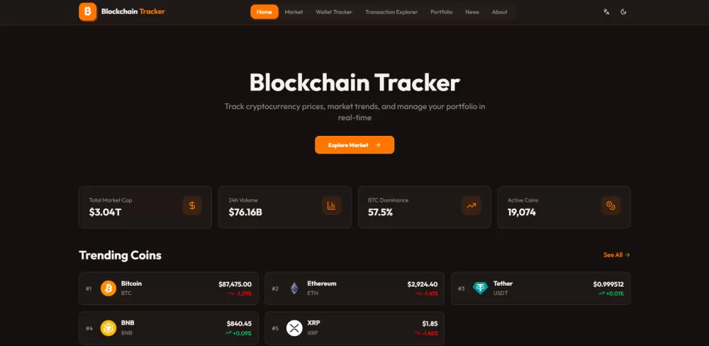 متتبع البلوكتشين والعملات الرقمية