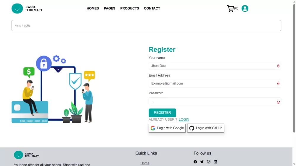 مشروع Swoo – منصة تجارة إلكترونية