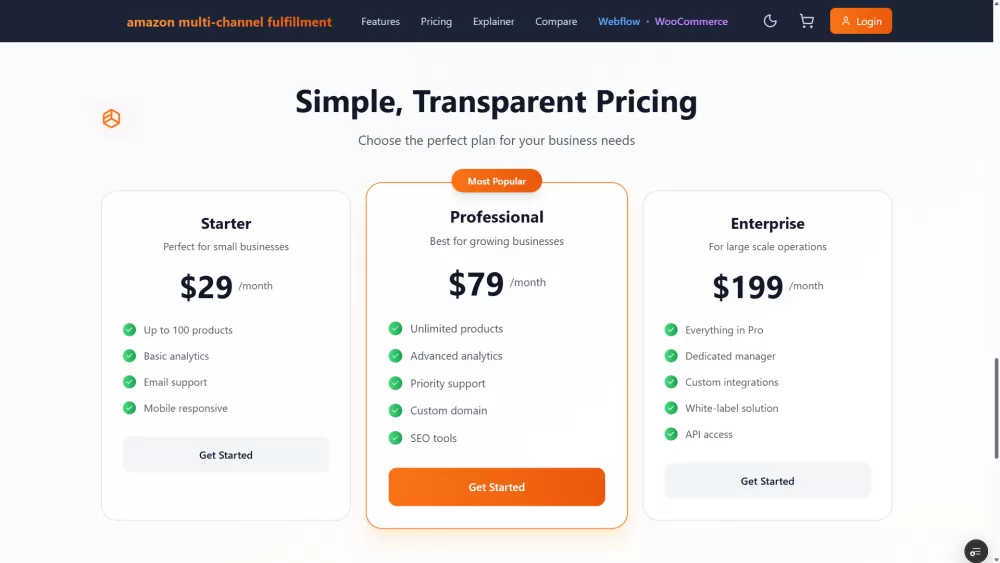 منصة تكامل Amazon MCF للمحلات الإلكترونية حل متكامل لربط متاجر Webflow وWooCommerce بخدمات Fulfillme