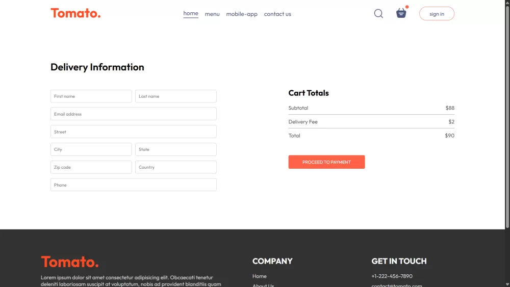 Tomato – منصة طلب الطعام أونلاين إدارة طلبات المطاعم وتحليلات المبيعات باستخدام React.js وNode.js