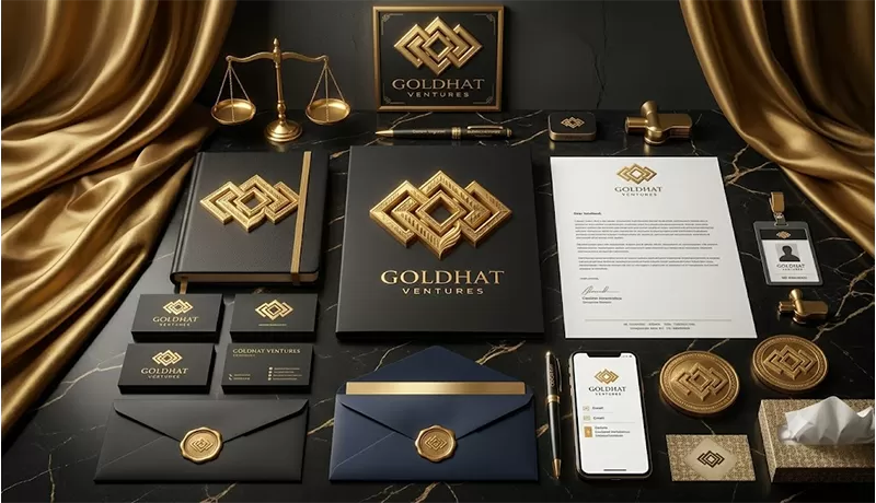 تصميم شعار فخم لشركة "GOLDHAT VENTURES" للاستثمار والمشاريع