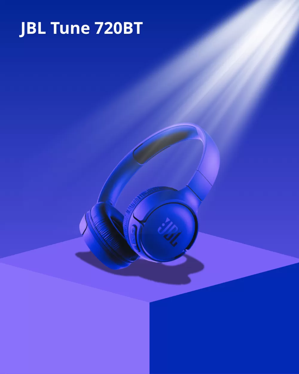 تصميم إعلان لسماعة JBL Tune 720BT
