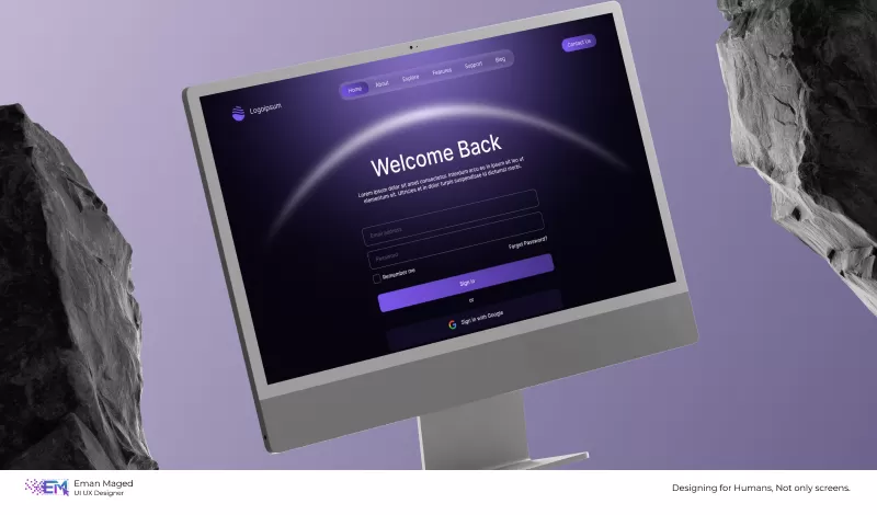 صفحة هبوط لموقع كورسات بالوضع الداكن - Landing Page