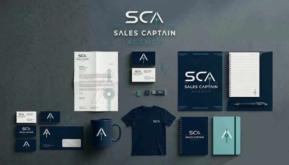 تصميم شعار وهوية وكالة Sales Captain Agency (SCA)